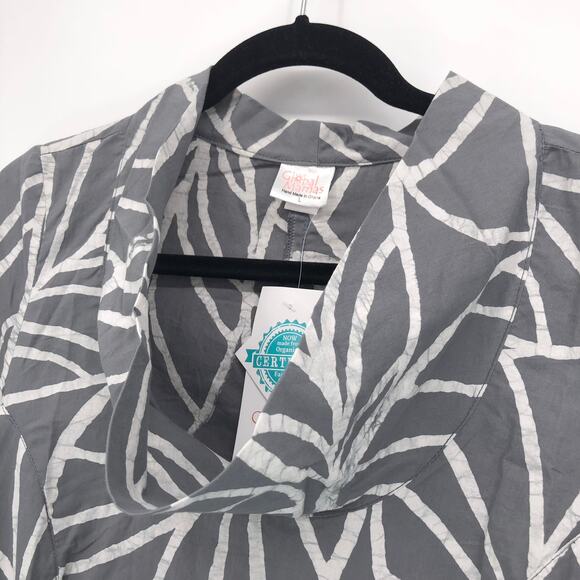 NEW Global Mamas Swing Dress Sz Large Organic Cotton Cowl Neck Canopy Fair Trade - Picture 2 of 9